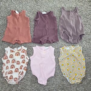 Assorted Kids One Pieces Set - Pink, Purple, Yellow